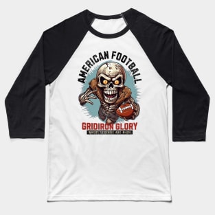Skull Gridiron Glory Baseball T-Shirt